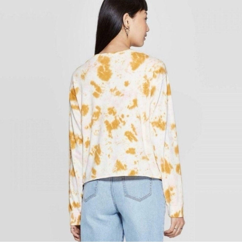 🌸GRAYSON/THREADS “MALIBU” LONG SLEEVE TYE-DYE CROPPED ‘HELLO GORGEOUS’ TOP